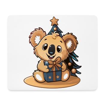 Niedlicher Koala mit Geschenk an Weihnachten - Mousepad (Querformat) - Weiß - Vorne
