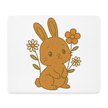 Bunny Bunny Spring Flowers Summer Easter Garden - Mouse Pad (horizontal) - white - Front
