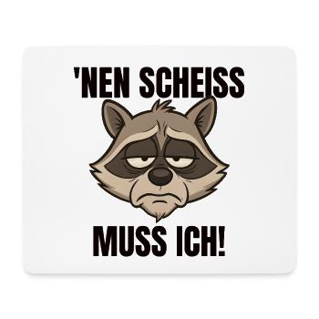 Lustiger Waschbär frecher Spruch - Mousepad (Querformat) - Weiß - Vorne