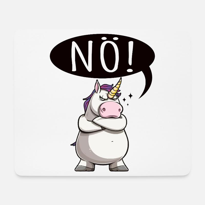 Einhorn Nö pummelig - Mousepad (Querformat) - Weiß