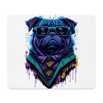 Graffiti Cyberpug - Mousepad (Querformat) - Weiß - Vorne