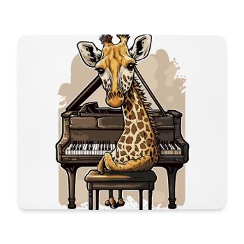Girafe mélodique - Tapis de souris (format paysage) - blanc - Devant