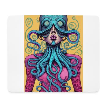Mystique et mystérieuse rose mi-femme, mi-octo - Tapis de souris (format paysage) - blanc - Devant