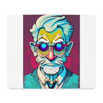 Mystérieux vieil homme à lunettes - Tapis de souris (format paysage) - blanc - Devant