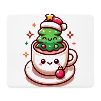 Festlicher Baum im Hot Cocoa Design - Mousepad (Querformat) - Weiß - Vorne