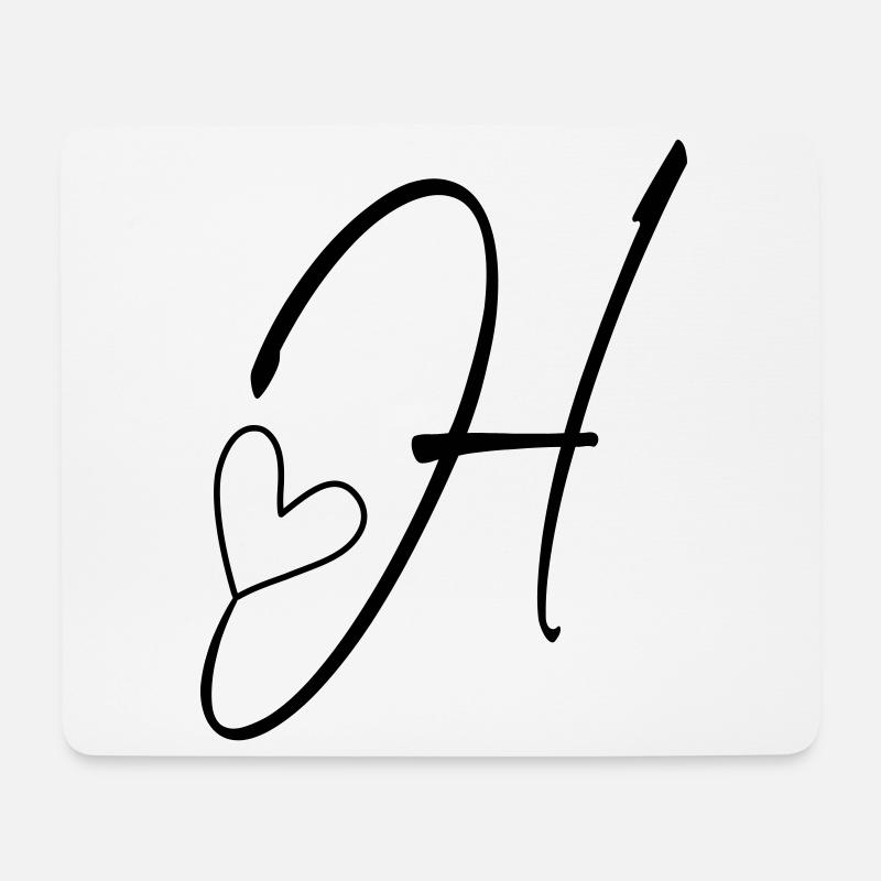 Buchstabe H Buchstabe-H Kalligrafie - Mousepad (Querformat) - Weiß