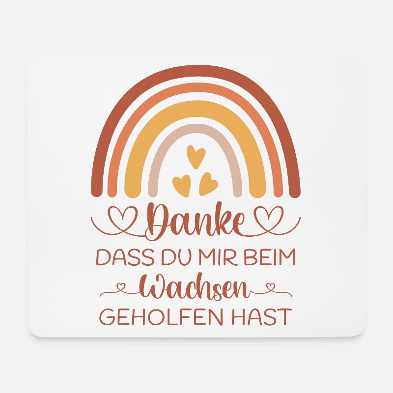 Boho Regenbogen Danke Abschied Kita Kindergarten - Mousepad (Querformat) - Weiß