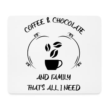 Café, espresso, café et chocolat - Tapis de souris (format paysage) - blanc - Devant