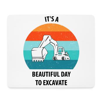 Excavatrice Conducteur d’excavatrice Camion d’excavatrice - Tapis de souris (format paysage) - blanc - Devant
