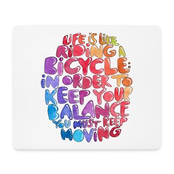 Bike Balance - Aquarell Inspiration - Mousepad (Querformat) - Weiß - Vorne