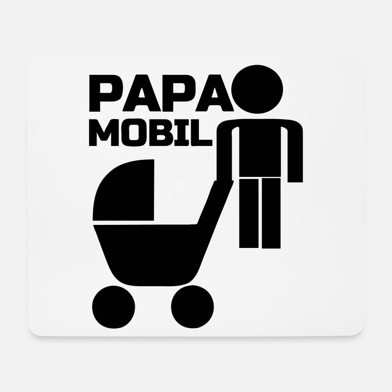 Papa Mobil Vater, Familie, Kind, Geschenk Vatertag - Mousepad (Querformat) - Weiß