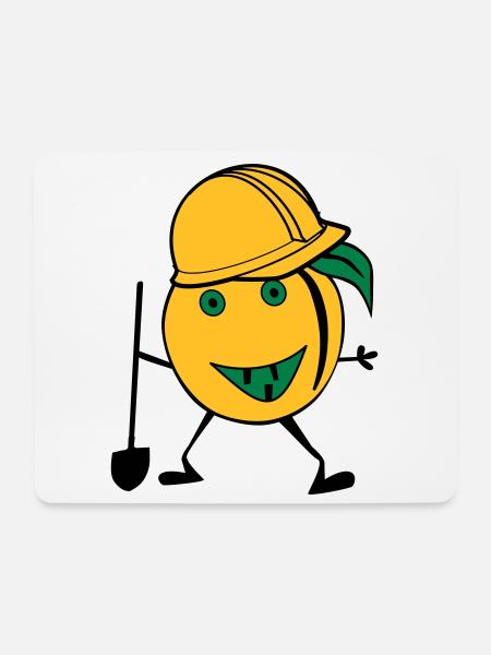 orange construction worker - Mouse Pad (horizontal) - white