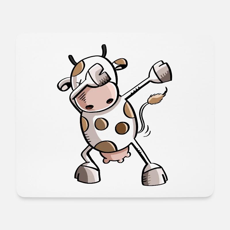 Lustige Dab Tanz Kuh - Dabbing Cow - Mousepad (Querformat) - Weiß