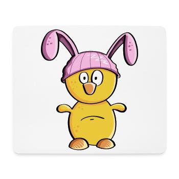 Kleines Küken mit Osterhase Mütze - Ostern - Mousepad (Querformat) - Weiß - Vorne