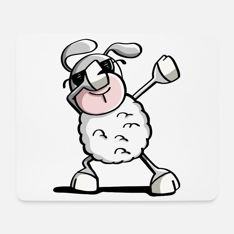 Funny Dab Dance Sheep - Dabbing Sheep - Sheep - Mouse Pad (horizontal) - white