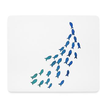 Fischschwarm - Mousepad (Querformat) - Weiß - Vorne