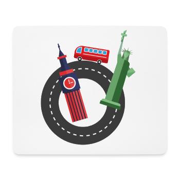 Voyage | Vacances | Idée cadeau - Tapis de souris (format paysage) - blanc - Devant