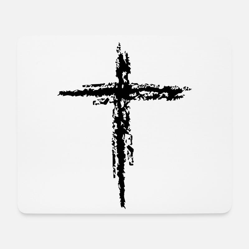Kreuz - Mousepad (Querformat) - Weiß