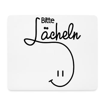 bitte lächeln gute Laune Lachen Positiv Motto - Mousepad (Querformat) - Weiß - Vorne