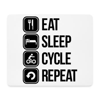 eat sleep cycle repeat - Tapis de souris (format paysage) - blanc - Devant