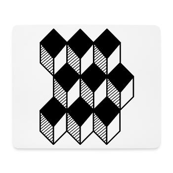 cube 3D - Mouse Pad (horizontal) - white - Front