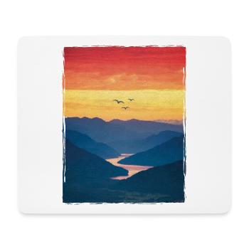 Landscape / Mountains / Sunset / Romantic - Mouse Pad (horizontal) - white - Front