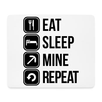 eat sleep mine repeat - Mousepad (Querformat) - Weiß - Vorne
