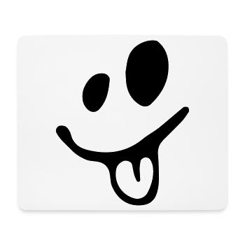 lachendes Gesicht zeigt dir die Zunge - Mousepad (Querformat) - Weiß - Vorne