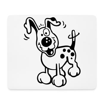 Chien heureux - Tapis de souris (format paysage) - blanc - Devant