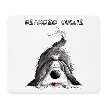 Verspielter Bearded Collie - Mousepad (Querformat) - Weiß - Vorne