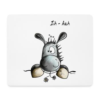 Abenteuerlustiger Esel - Mousepad (Querformat) - Weiß - Vorne