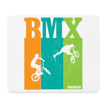 BMX Farbblock Rider Silhouetten - Mousepad (Querformat) - Weiß - Vorne