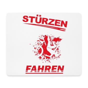 stürzen, fahrrad, Mountainbiker Sturz MTB downhill - Mousepad (Querformat) - Weiß - Vorne