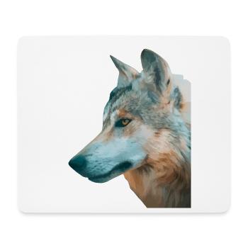 Tête de loup Aquarelle - Tapis de souris (format paysage) - blanc - Devant