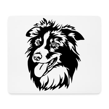 Border Collie Kopf - Mousepad (Querformat) - Weiß - Vorne