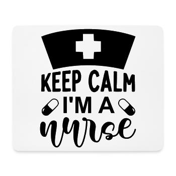 Keep calm im a nurse - Tapis de souris (format paysage) - blanc - Devant
