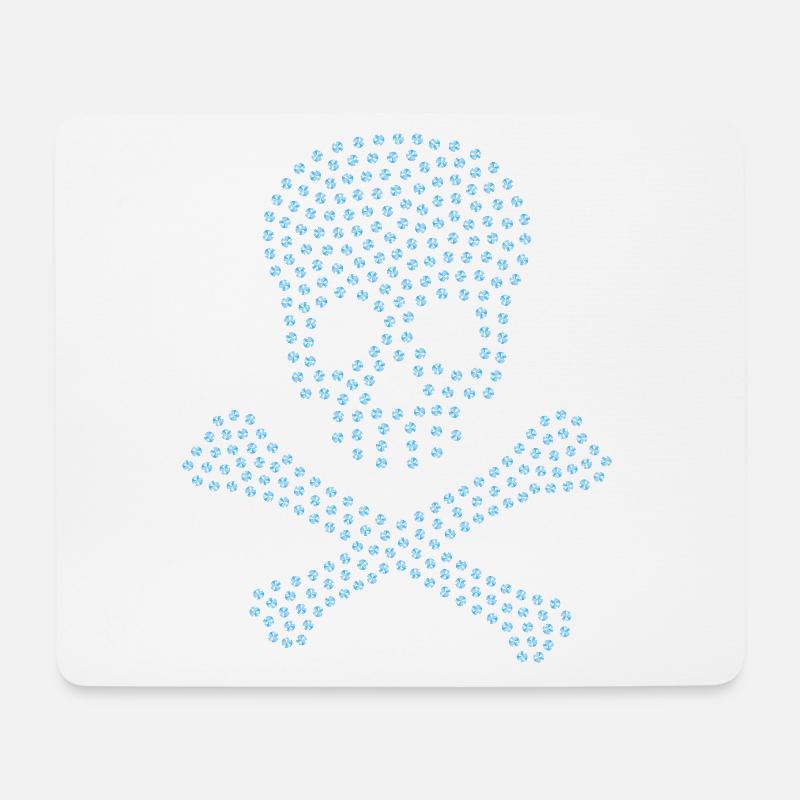Totenkopf Diamantblau - Mousepad (Querformat) - Weiß