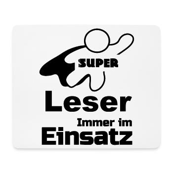 Super Leser Geschenk - Mousepad (Querformat) - Weiß - Vorne