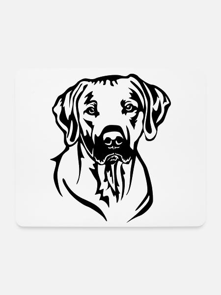 Rhodesian Ridgeback Kopf - Mousepad (Querformat) - Weiß
