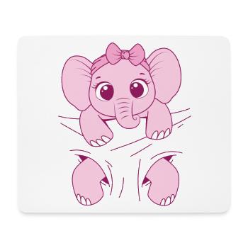 Bébé éléphant porter drôle rose bébé éléphant - Tapis de souris (format paysage) - blanc - Devant
