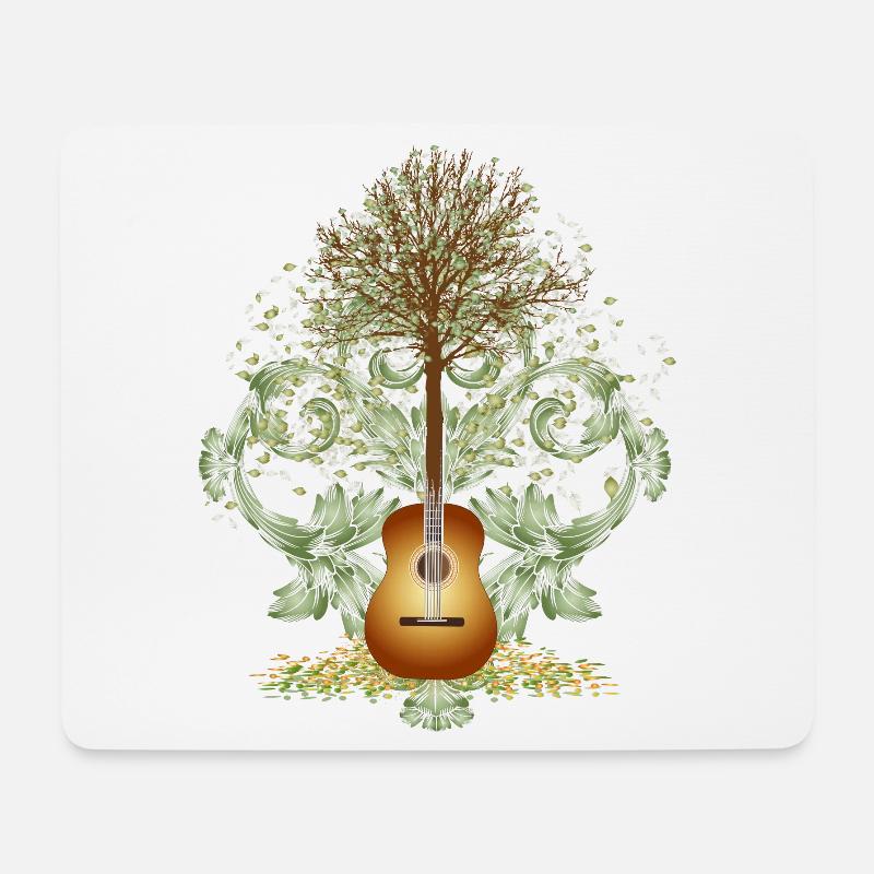 faszinierendes surreales Gitarren Motiv mit Baum - Mousepad (Querformat) - Weiß
