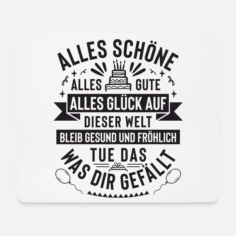 Geburtstagswunsch für Jedermann/frau und Kinder - Mousepad (Querformat) - Weiß