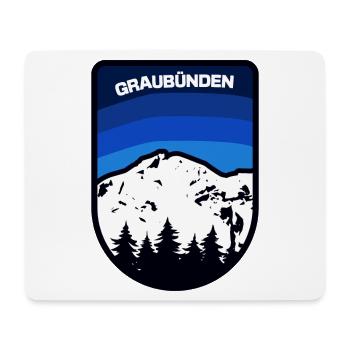 Emblème paysager des montagnes des Grisons - Tapis de souris (format paysage) - blanc - Devant