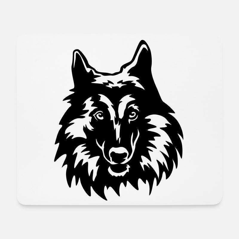 Tervueren Kopf - Mousepad (Querformat) - Weiß