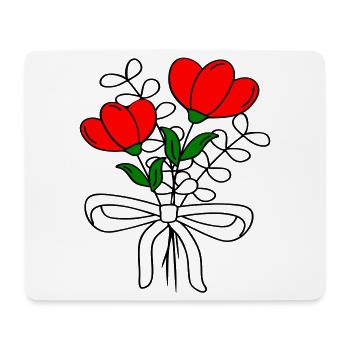 Blumenstrauss, Flowers - Mousepad (Querformat) - Weiß - Vorne
