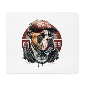 Bulldog Streetwear-Mütze - Mousepad (Querformat) - Weiß - Vorne