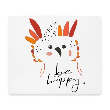 Sois heureux - Tapis de souris (format paysage) - blanc - Devant