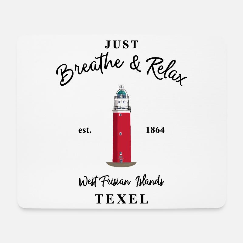 LeuchtturmTexel,Westfriesische Insel Niederlande - Mousepad (Querformat) - Weiß
