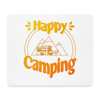Happy Camping - conception graphique joyeuse et cool - Tapis de souris (format paysage) - blanc - Devant