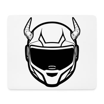 Motocross Motorradhelm mit zwei Hörnern - Mousepad (Querformat) - Weiß - Vorne